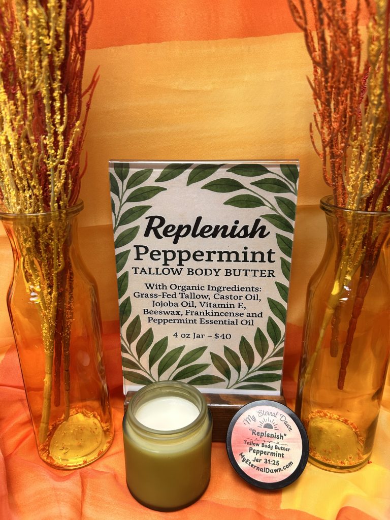 "replenish" peppermint tallow body butter